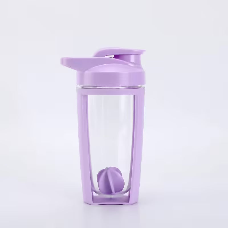 Bouteille d'eau de sport personnalisée en plastique de 500 ml avec bille de mélange - Idéale pour la salle de sport et les boissons protéinées 