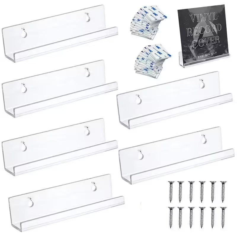 Clear Acrylic Record Display Stand - Wall Mounted Vinyl Holder