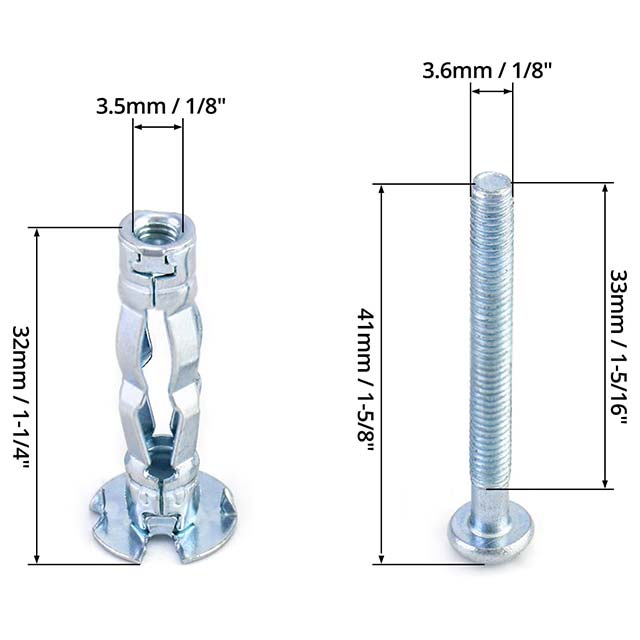 1-Piece Carbon Steel Hollow Drive Wall Anchor Screws Assortment Kit – Heavy-Duty Anchoring Solution for Varying Wall Thickness