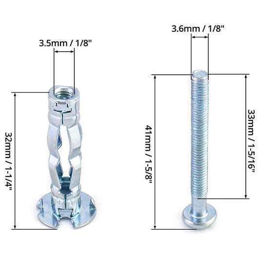 1-Piece Carbon Steel Hollow Drive Wall Anchor Screws Assortment Kit – Heavy-Duty Anchoring Solution for Varying Wall Thickness