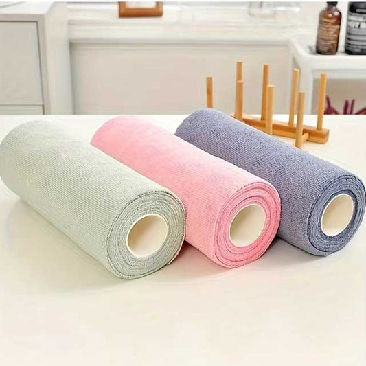 1 Roll Kitchen Dishwashing Towel – Absorbent & Dust-Free Cleaning Cloth for Home & Car