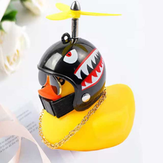 Accessoire canard pour casque de voiture et de vélo – Petit canard jaune coupe-vent avec hélice | Pendentif décoratif mignon pour le vélo