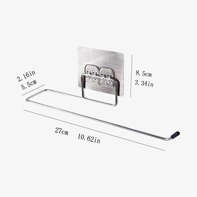 1 Pc Household Bathroom Shelf Towel Rack - Stainless Steel Non-Perforated Wall Hanging Rack for Kitchen, Toilet & Cling Film