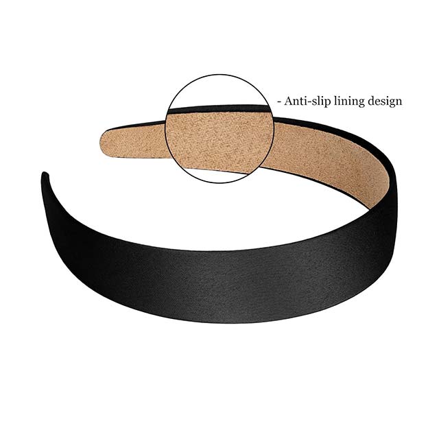1.2 Inch Non-Slip Plain Headband for Women &amp; Girls – Solid Black DIY Cosplay &amp; Fashion Hair Accessory (1 Piece)