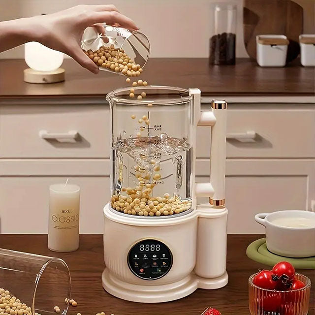 1.5L Large-Capacity Nut Milk & Juice Maker – Low-Noise, High Borosilicate Glass, Automatic Heating for Soy, Almond, & Plant-Based Milk