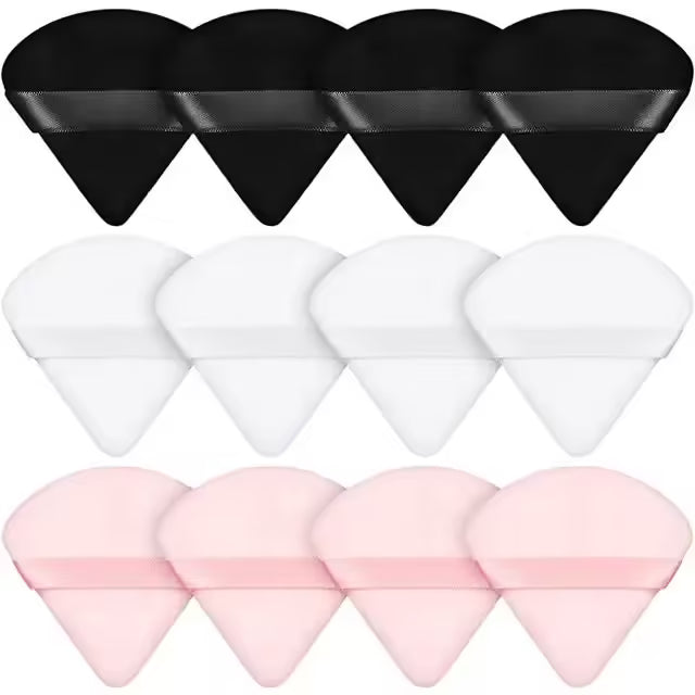 Éponges à maquillage triangulaires en velours – Outils de mélange doux et réutilisables pour une application impeccable | Éponges pour le visage et la beauté 