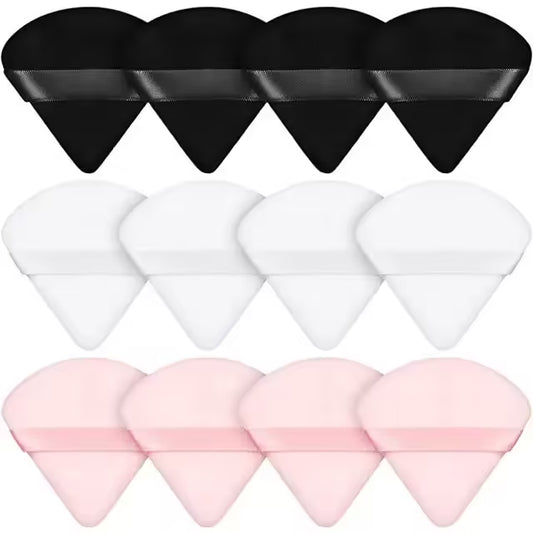 Éponges à maquillage triangulaires en velours – Outils de mélange doux et réutilisables pour une application impeccable | Éponges pour le visage et la beauté 