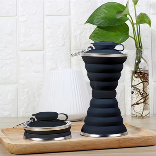 Pratique et ultra-pratique : gourde pliable en silicone de 500 ml idéale pour le sport, le camping, les voyages et le vélo.