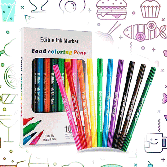 10-Pack Edible Food Coloring Pens