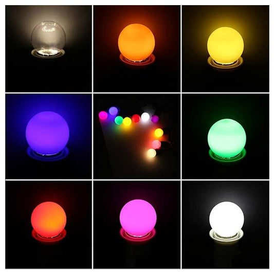 Lot de 10 ampoules LED colorées 2W E27 G45 – Lumières multicolores éclatantes en forme de balles de golf pour la décoration de la maison et des fêtes