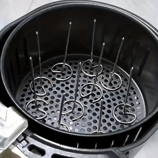 10-Piece Air Fryer Skewer Set – Universal 304 Stainless Steel Vertical Grill & Baking Needles
