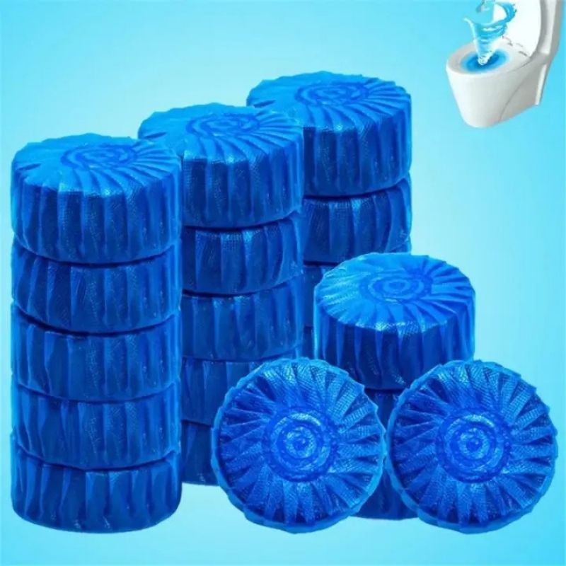 10-Piece Lemon Scented Toilet Cleaning Tablets – Automatic Blue Bubble Bowl Deodorizer – 10-Pack Stubborn Stain Remover & Long-Lasting Freshness Tablets for Bathroom Toilets