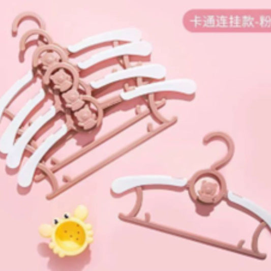 [ 1 PIECE ]  Space-Saving Baby Nursery Hangers – Slim Plastic Kids' Clothes & Pants Hangers – Durable Infant Closet Organizer for Toddler Boys & Girls (Pink/Blue/Yellow)