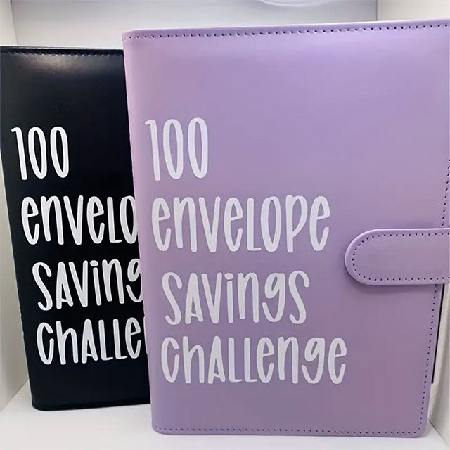 100 Envelope Challenge Binder – Fun & Easy Way to Save $5,050 – Budget Binder with Cash Notebook, 25 Inner Pages & 1 Digital Page for Money-Saving