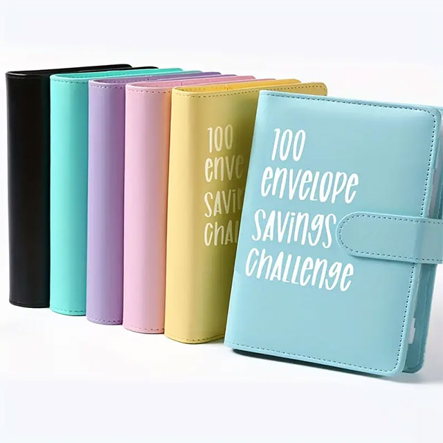 100 Envelope Challenge Binder – Fun & Easy Way to Save $5,050 – Budget Binder with Cash Notebook, 25 Inner Pages & 1 Digital Page for Money-Saving
