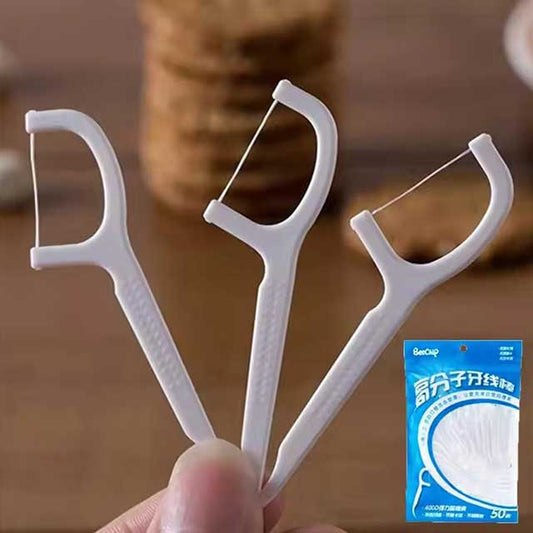 100 PCS Floss Family Pack – Ultra-Fine Disposable Toothpicks with Double Head for Portable Flossing & Dental Care