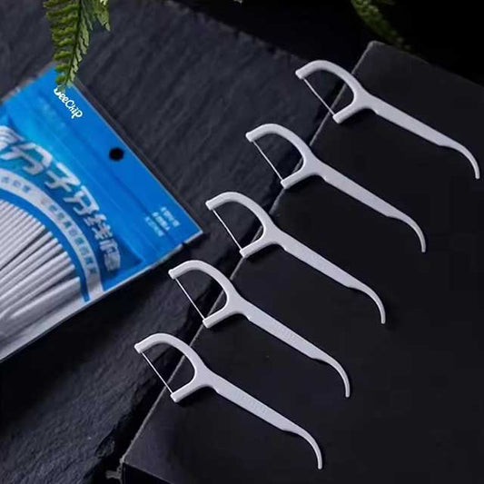 100 PCS Floss Family Pack – Ultra-Fine Disposable Toothpicks with Double Head for Portable Flossing & Dental Care