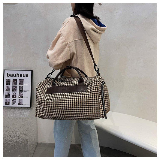 Luxury houndstooth Duffle Hand & Shoulder Bag (EGB161)