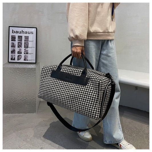 Luxury houndstooth Duffle Hand & Shoulder Bag (EGB161)
