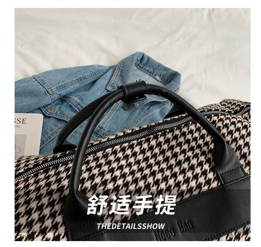 Luxury houndstooth Duffle Hand & Shoulder Bag (EGB161)