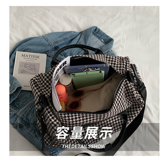 Luxury houndstooth Duffle Hand & Shoulder Bag (EGB161)