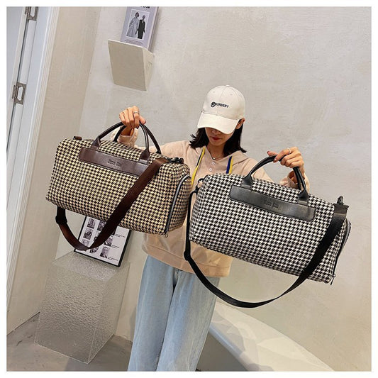 Luxury houndstooth Duffle Hand & Shoulder Bag (EGB161)