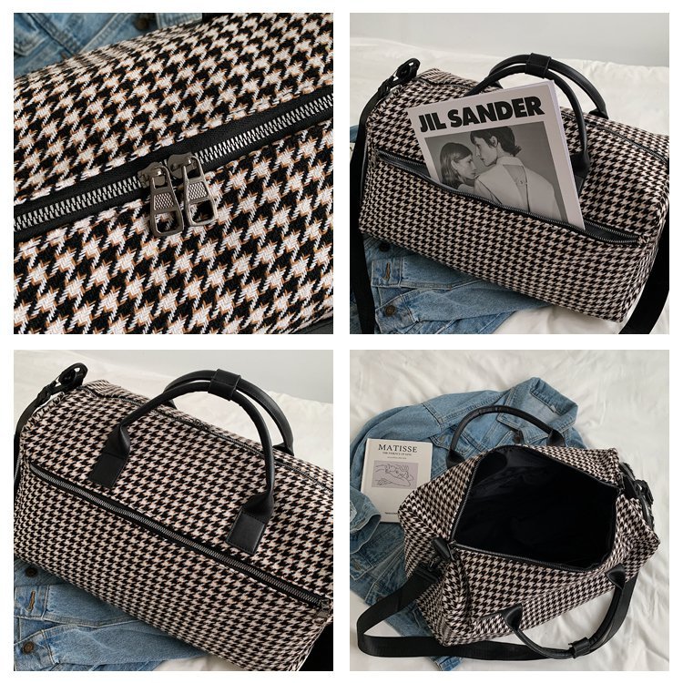 Sac de voyage de luxe à motif pied-de-poule (EGB161)
