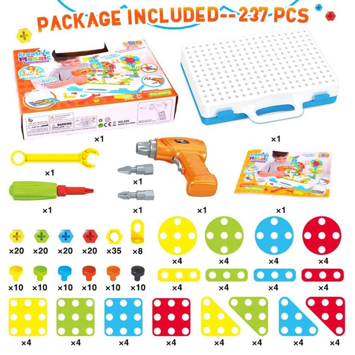 Jeu de construction pour enfants avec perceuse et tournevis (ensemble éducatif)