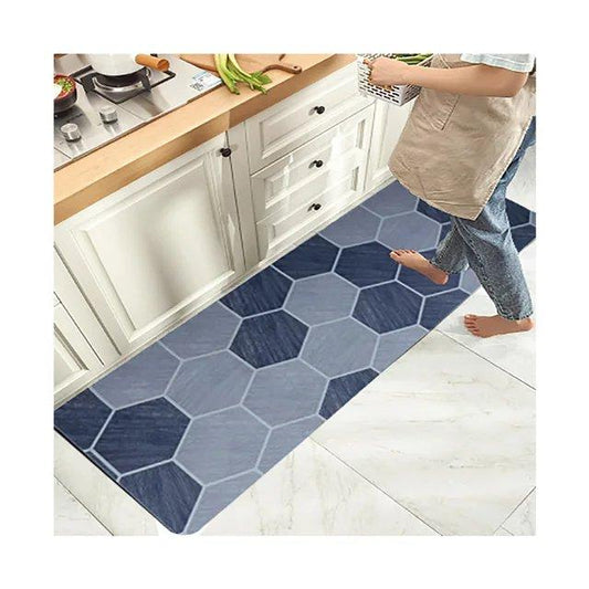 Tapis de sol de cuisine imperméable en PVC alvéolé anti-fatigue de 8 mm d'épaisseur, 2 pièces (120 x 45 cm + 75 x 45 cm)
