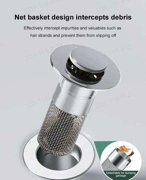 Stainless Steel Floor Drain Filter – Anti-Clog Sink & Bathroom Drain Strainer with Odor Protection