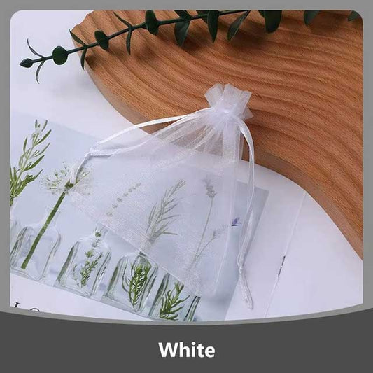 100PCS Christmas Organza Gift Bags – Drawstring Pouches for Party Favors, Jewelry, Candy & Holiday Packaging