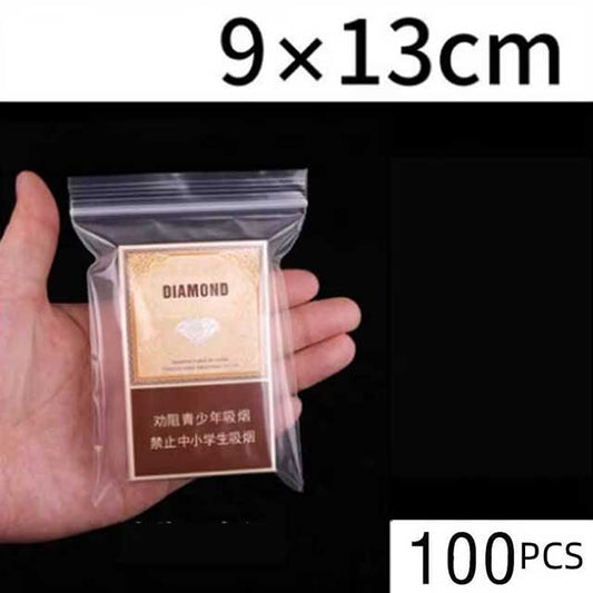 100PCS Mini Zip Lock Bags – Clear PE Plastic Packaging Pouches for Jewelry, Small Items, Samples & Storage