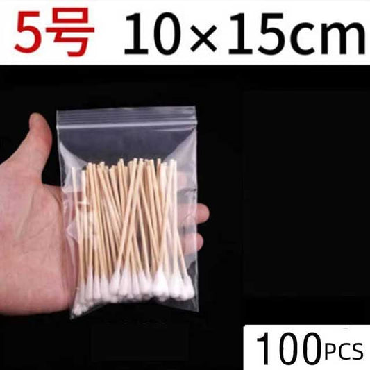 100PCS Mini Zip Lock Bags – Clear PE Plastic Packaging Pouches for Jewelry, Small Items, Samples & Storage