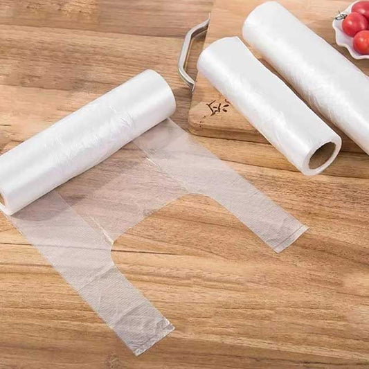 100PCS Vacuum Food Storage Bags – Transparent Fresh-Keeping Plastic Bags with Handle | 3 Sizes Resealable Food Saver Bags for Kitchen
