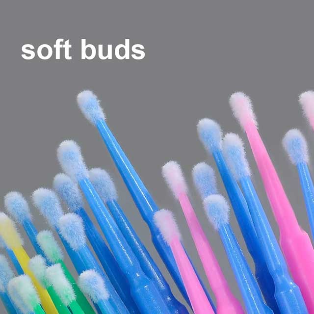 100Pcs Eyelash Cleaning Brushes – Micro Cotton Swabs for Lash Extension & Makeup Removal Tools