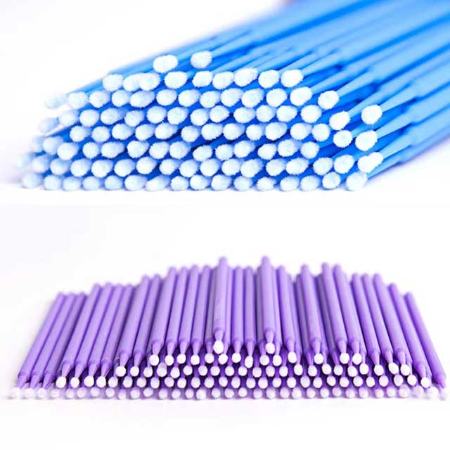 100Pcs Eyelash Cleaning Brushes – Micro Cotton Swabs for Lash Extension & Makeup Removal Tools