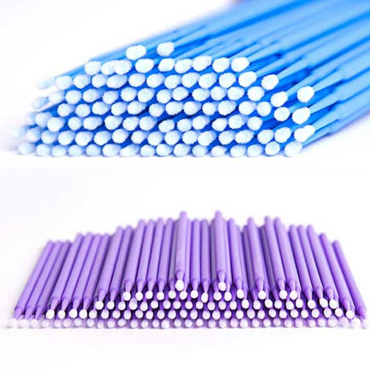 100Pcs Eyelash Cleaning Brushes – Micro Cotton Swabs for Lash Extension & Makeup Removal Tools