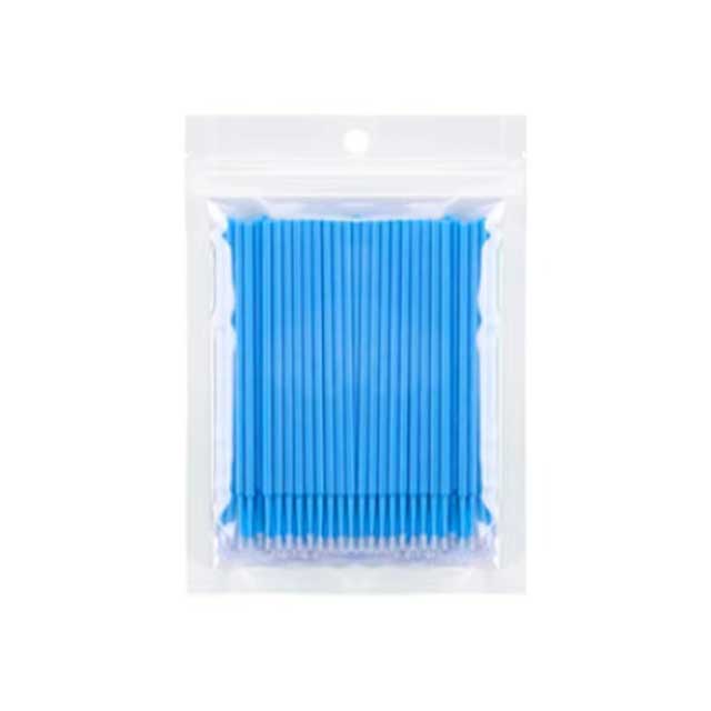 100Pcs Eyelash Cleaning Brushes – Micro Cotton Swabs for Lash Extension & Makeup Removal Tools