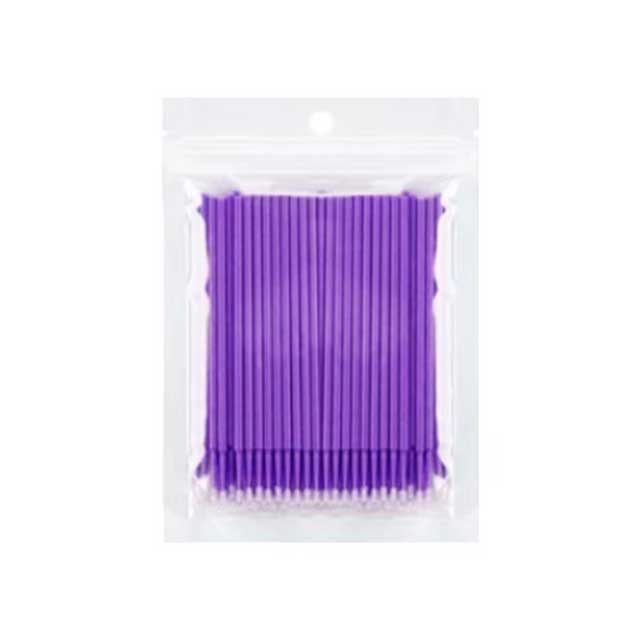 100Pcs Eyelash Cleaning Brushes – Micro Cotton Swabs for Lash Extension & Makeup Removal Tools
