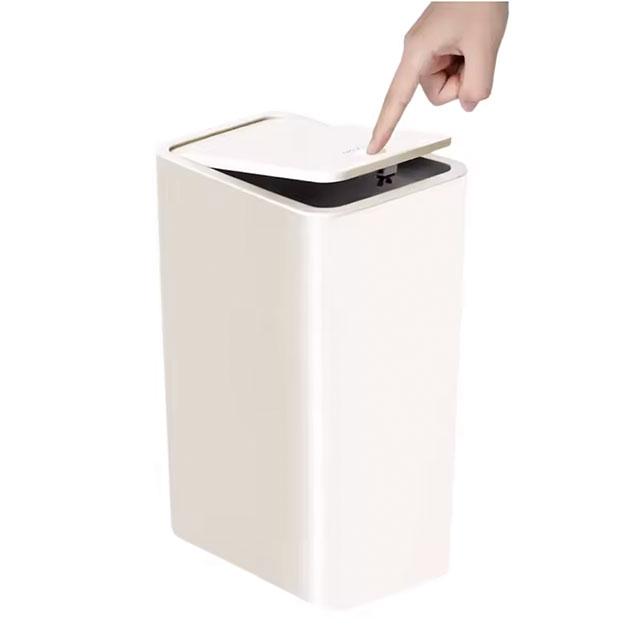 10L Car Trash Can – Small Plastic Garbage Bin with Press-Top Lid for Kitchen, Bathroom & Living Room