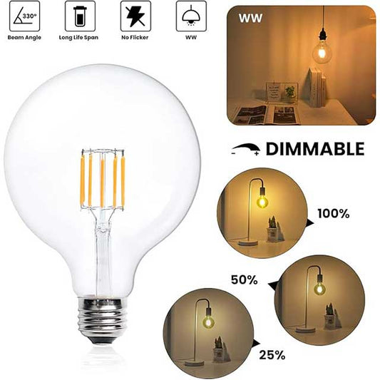 10W G125 E27 LED Filament Bulb