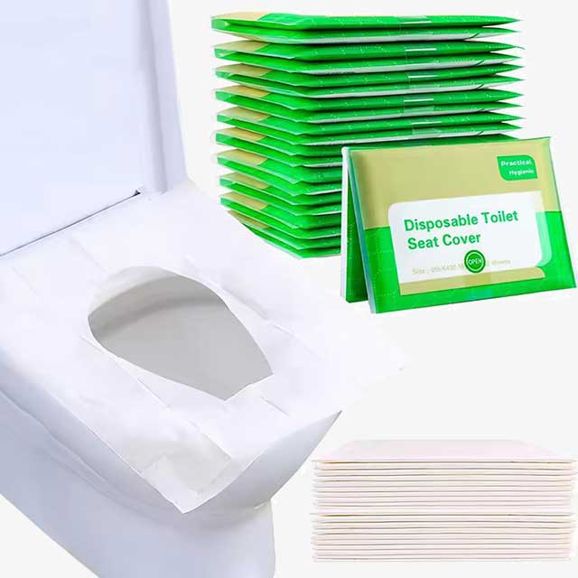 10PCS Disposable Toilet Seat Covers - Waterproof, Flushable & Portable Travel Pads, Soluble Water Type for Hygiene on the Go