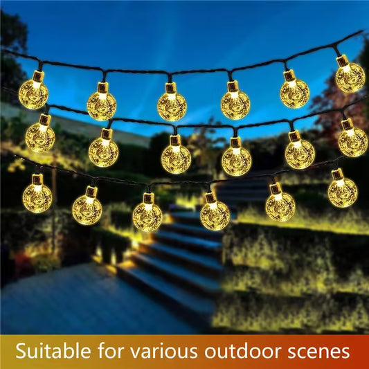 20-100 LED Solar Fairy Lights – IP65 Waterproof Outdoor String Lights for Garden, Christmas, and Decorative Garland – 12M Solar-Powered