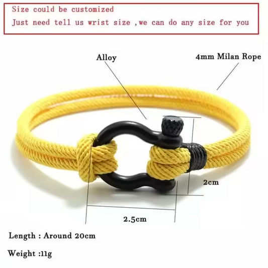 Bracelet fait main en corde de Milan 12 couleurs (EGBT080)