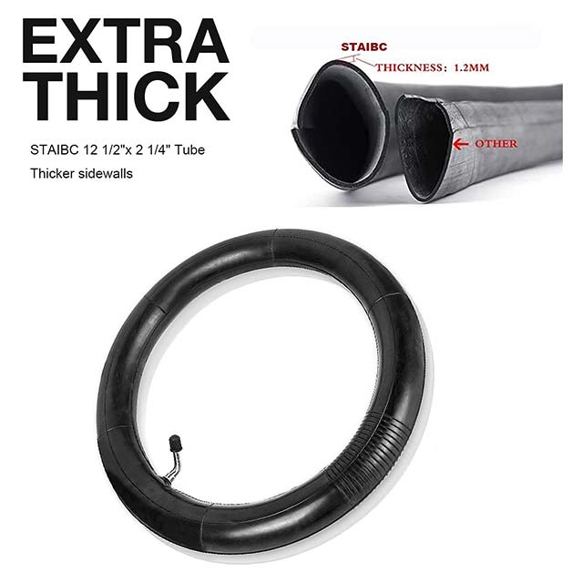 12.5" Scooter Inner Tube with Angled Valve Stem – 1-Pack 12.5 x 2.25 Bike &amp; Scooter Tire Tube (Fits 12.5x1.75/1.95/2.125/2.25)