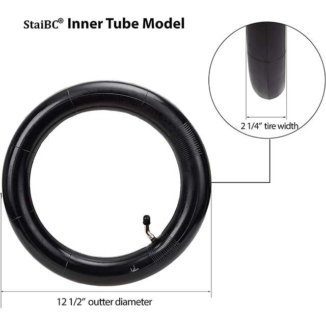 12.5" Scooter Inner Tube with Angled Valve Stem – 1-Pack 12.5 x 2.25 Bike &amp; Scooter Tire Tube (Fits 12.5x1.75/1.95/2.125/2.25)