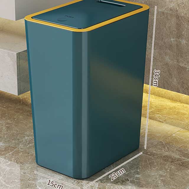 Poubelle de salle de bain Nordic Gold 15 L – Poubelle mince avec couvercle à ouverture facile pour salle de bain, toilettes, cuisine, salon et chambre