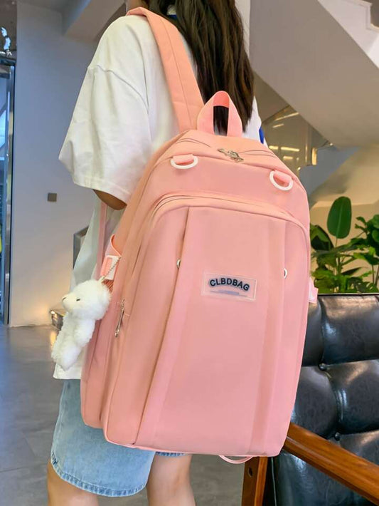 Lot de 4 sacs à dos scolaires en toile, grande capacité (EGB063)