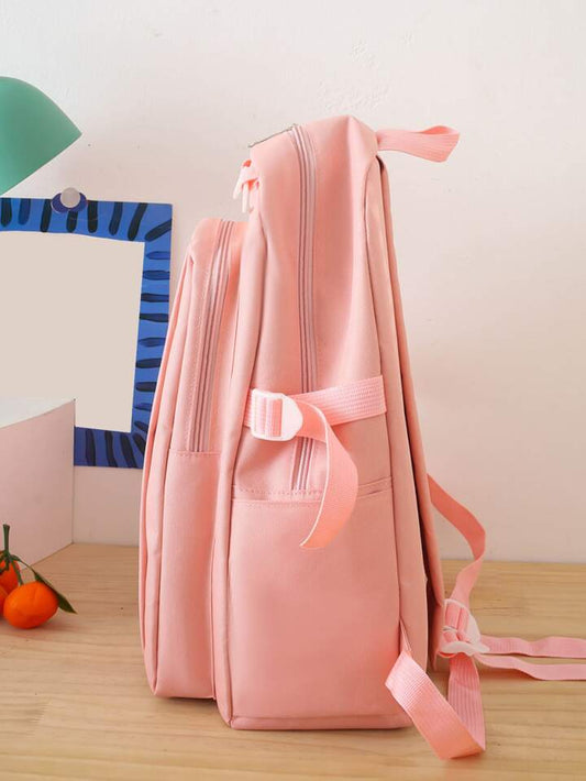 Lot de 4 sacs à dos scolaires en toile, grande capacité (EGB063)