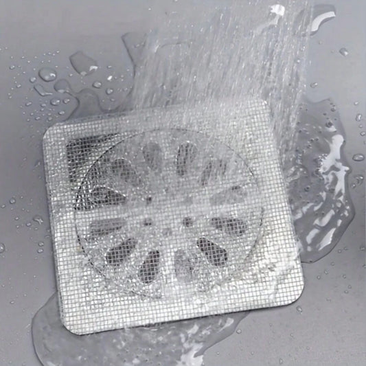 10PCS/Set Shower Drain Cover Hair Catcher Mesh Stickers for Bathroom, Laundry, Bathtub & Kitchen Sink Strainer Filter